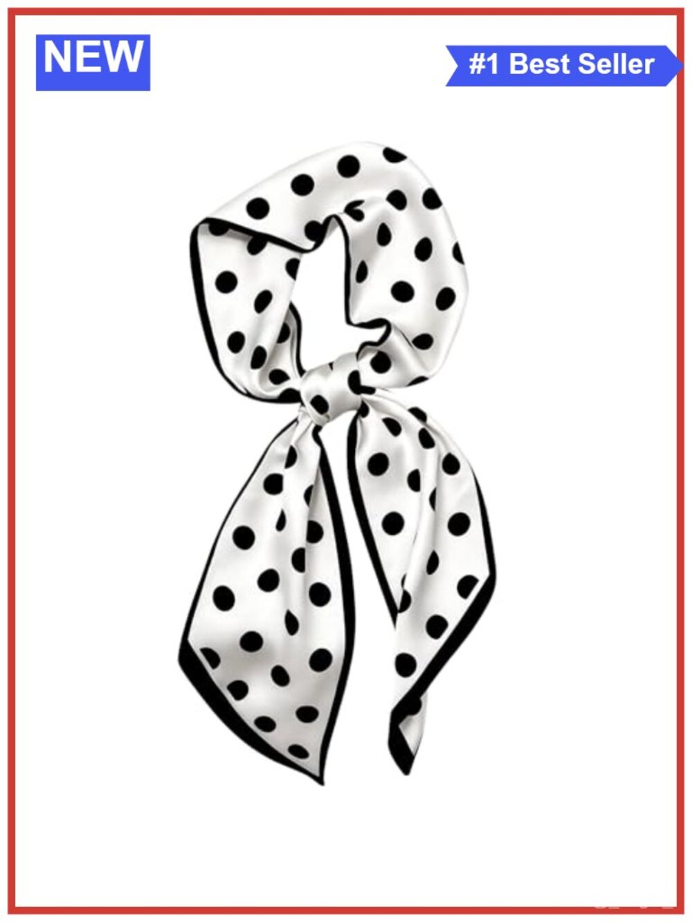 Skinny Scarf Satin Polka Dot Long Versatile Bandana Bag Accessory 59in